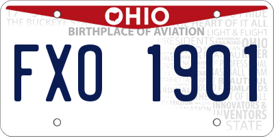 OH license plate FXO1901