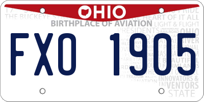 OH license plate FXO1905