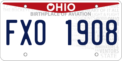 OH license plate FXO1908