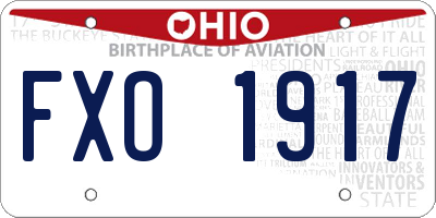 OH license plate FXO1917