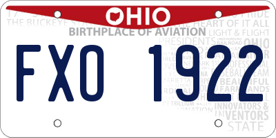 OH license plate FXO1922