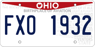 OH license plate FXO1932