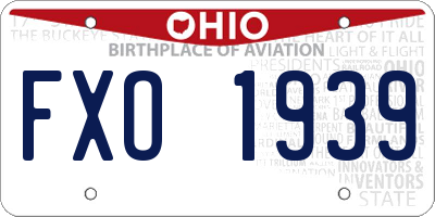 OH license plate FXO1939