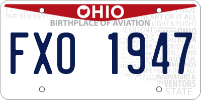 OH license plate FXO1947
