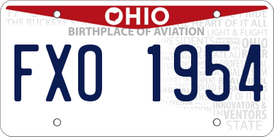 OH license plate FXO1954