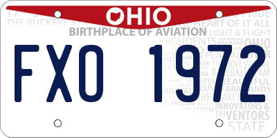 OH license plate FXO1972