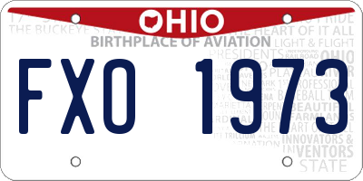 OH license plate FXO1973