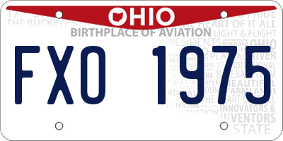 OH license plate FXO1975