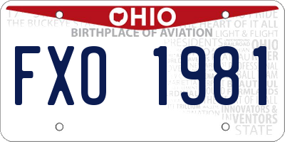 OH license plate FXO1981