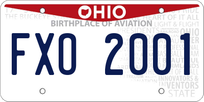 OH license plate FXO2001