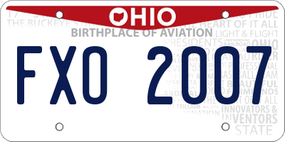 OH license plate FXO2007