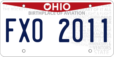 OH license plate FXO2011