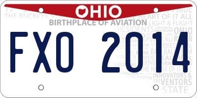 OH license plate FXO2014
