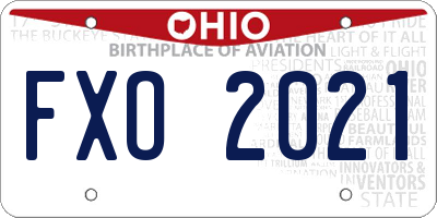 OH license plate FXO2021