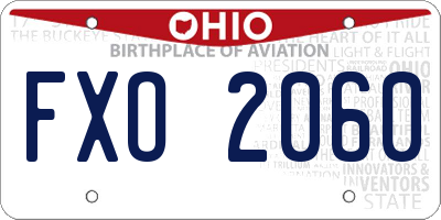 OH license plate FXO2060