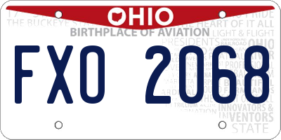 OH license plate FXO2068