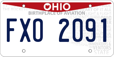 OH license plate FXO2091