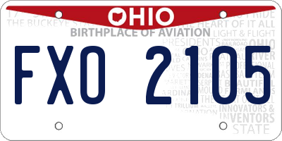 OH license plate FXO2105