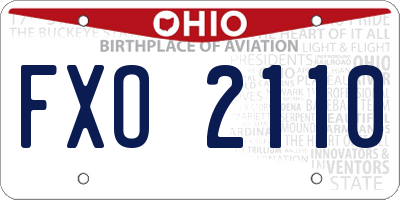 OH license plate FXO2110