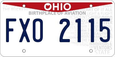 OH license plate FXO2115