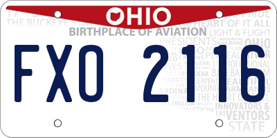 OH license plate FXO2116