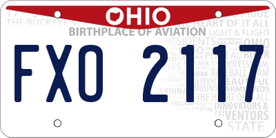 OH license plate FXO2117