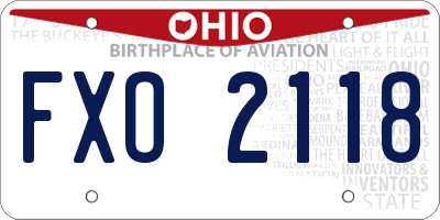 OH license plate FXO2118