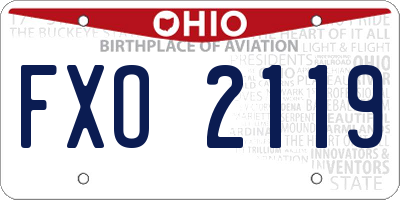 OH license plate FXO2119