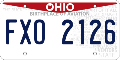 OH license plate FXO2126