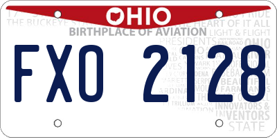 OH license plate FXO2128