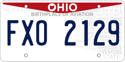 OH license plate FXO2129