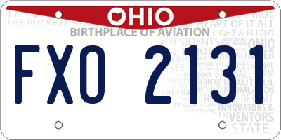 OH license plate FXO2131