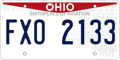 OH license plate FXO2133