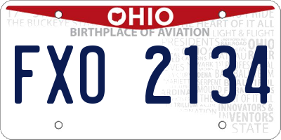 OH license plate FXO2134