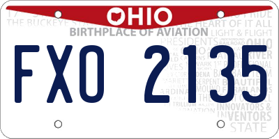 OH license plate FXO2135