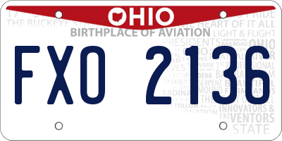 OH license plate FXO2136