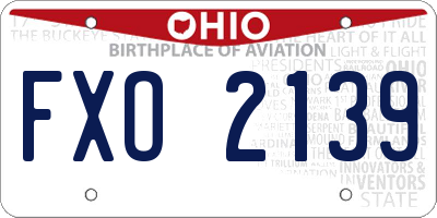 OH license plate FXO2139