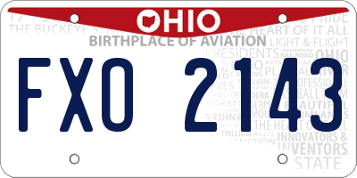 OH license plate FXO2143