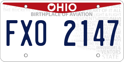 OH license plate FXO2147