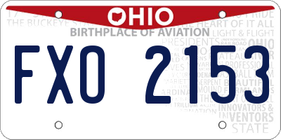 OH license plate FXO2153
