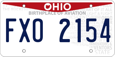 OH license plate FXO2154