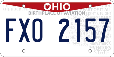 OH license plate FXO2157