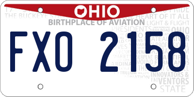 OH license plate FXO2158
