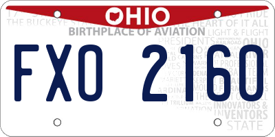 OH license plate FXO2160