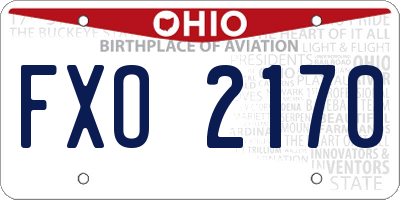 OH license plate FXO2170