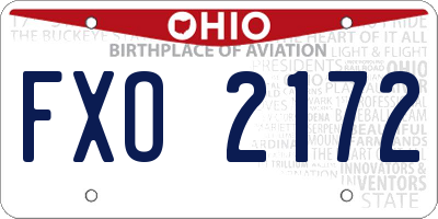 OH license plate FXO2172