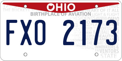 OH license plate FXO2173
