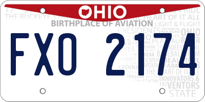 OH license plate FXO2174