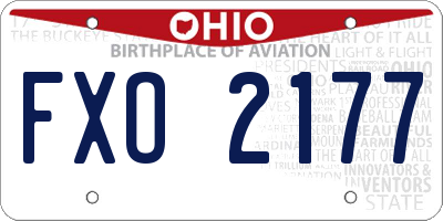 OH license plate FXO2177