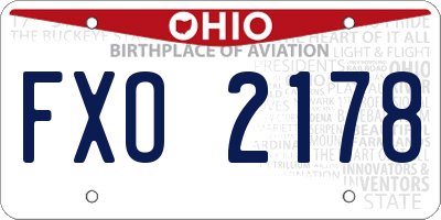 OH license plate FXO2178